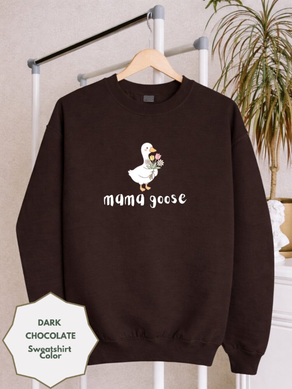 Cute Mama Goose Sweatshirt Mom Life Crewneck Cozy Gift for Mom Funny Animal logo